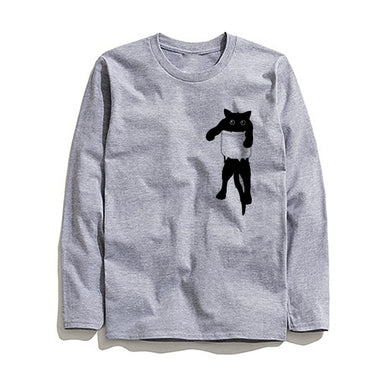 THE COOLMIND FUNNY CAT LONG SLEEVE T-SHİRT