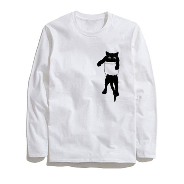 THE COOLMIND FUNNY CAT LONG SLEEVE T-SHİRT