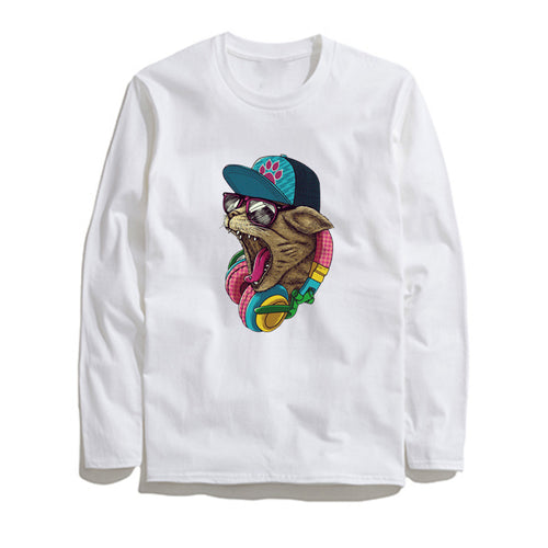 THE COOLMIND STREET STYLE MUSİC CAT LONG SLEEVE T-SHİRT