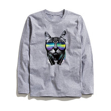 Load image into Gallery viewer, THE COOLMIND MUSİC CAT LONG SLEEVE T-SHİRT