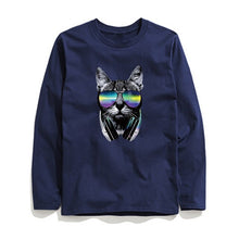 Load image into Gallery viewer, THE COOLMIND MUSİC CAT LONG SLEEVE T-SHİRT
