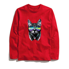Load image into Gallery viewer, THE COOLMIND MUSİC CAT LONG SLEEVE T-SHİRT