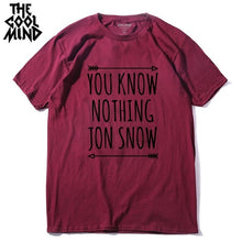 Load image into Gallery viewer, COOLMIND YOU KNOW NOTHİNG JON SNOW T-SHİRT