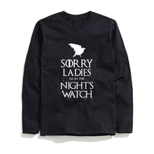 Load image into Gallery viewer, THE COOLMIND SORRY LADİES I'M IN THE NİGHT'S WATCH LONG SLEEVE T-SHİRT