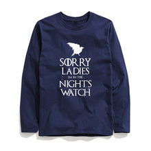 Load image into Gallery viewer, THE COOLMIND SORRY LADİES I'M IN THE NİGHT'S WATCH LONG SLEEVE T-SHİRT