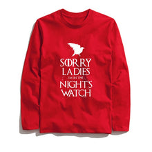 Load image into Gallery viewer, THE COOLMIND SORRY LADİES I'M IN THE NİGHT'S WATCH LONG SLEEVE T-SHİRT
