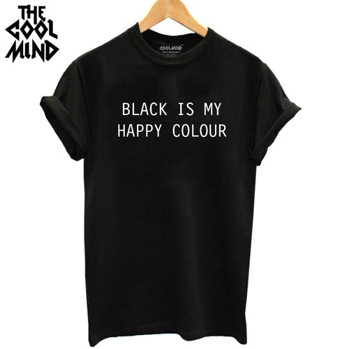 COOLMIND BLACK IS MY HAPPY COLOUR T-SHİRT