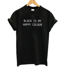 Load image into Gallery viewer, COOLMIND BLACK IS MY HAPPY COLOUR T-SHİRT