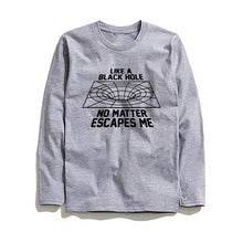 Load image into Gallery viewer, THE COOLMIND l LINE A BLACKHOLE NO MATTER ESCAPES ME LONG SLEEVE T-SHİRT